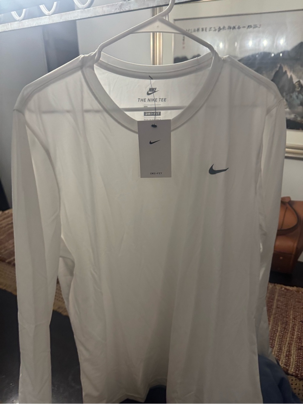Nike White Long Sleeve Dri-FIT Performance Tee